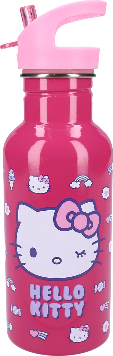 Vadobag hello kitty drinkfles en schoolbeker - roze - stainless steel - 500 ml