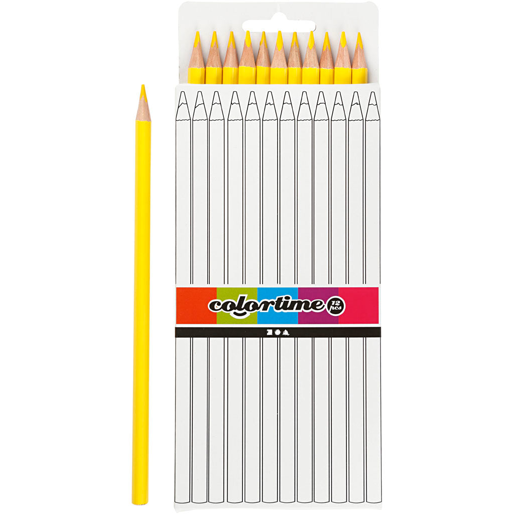 Creativ company https: www.cchobby.nl colortime-kleurpotloden-l-17-cm-vulling-3-mm-geel-12-stuk-1-doos