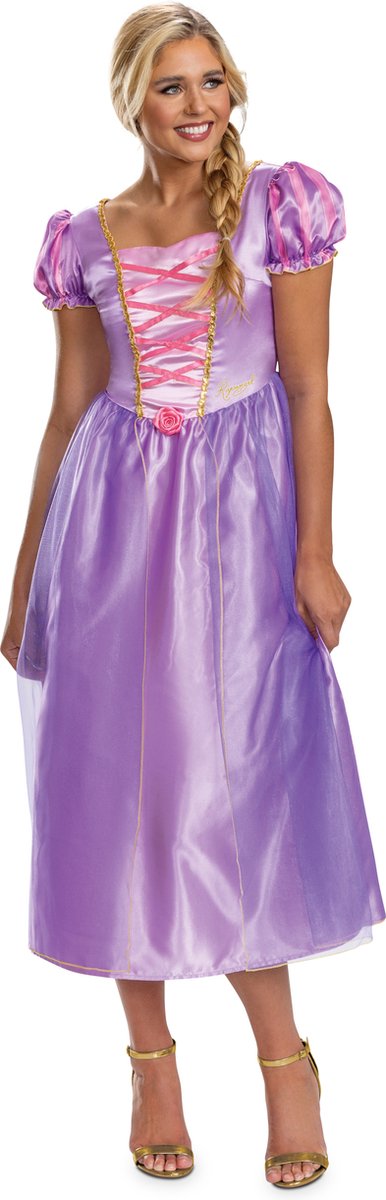 Disguise disney prinses - tangled, rapunzel jurk basic plus, maat s (4-6), volwassenen