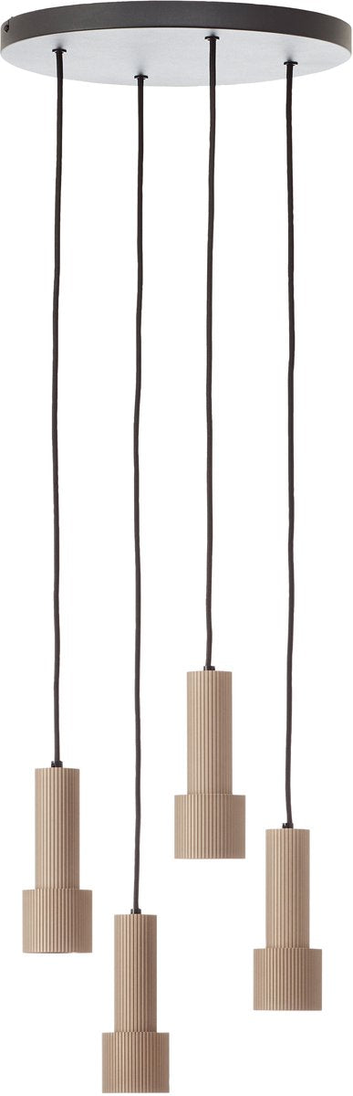 Brilliant cadiz - hanglamp - rond - led 4xgu10 - brons - zwart