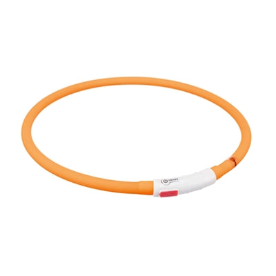 Trixie Halsband usb siliconen lichtgevend oplaadbaar oranje