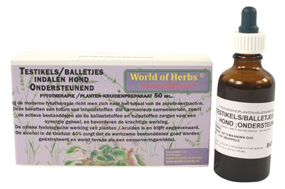 World of herbs Fytotherapie testikel balletjes indalen hond