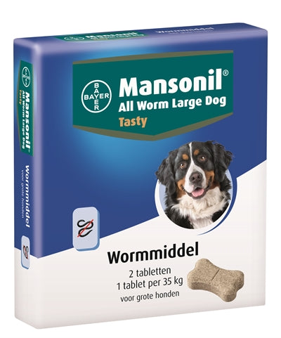 Mansonil Grote hond all worm tasty tabletten