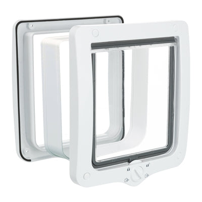 Trixie 4-weg kattenluik xl inclusief tunnelstuk wit