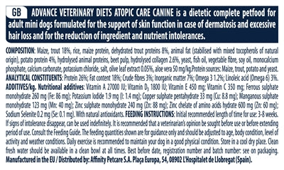 Advance Veterinary diet dog atopic mini