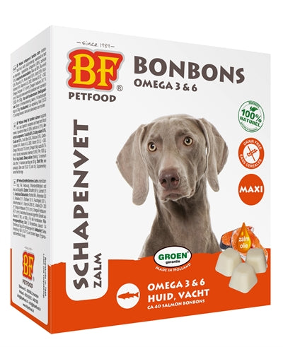 Bf petfood Schapenvet maxi bonbons zalm