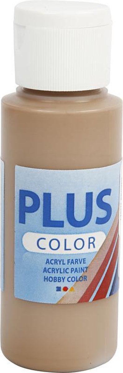 Plus color acrylverf – beige verf – acrylaatverf – acrylic paint – hobbyverf – sneldrogende verf – dekkende verf – waterbasis verf – hoogwaardige decoratie verf – lichtbruin – verf – 60ml