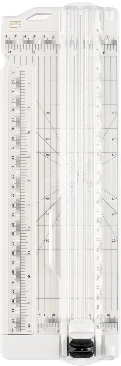 Vaessen creative papiersnijder met rilfunctie - 7,6 x 31 cm - wit