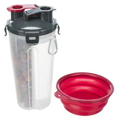 Trixie waterfles voerfles inclusief reisbak kunststof silicone