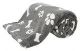 Trixie hondendeken kenny fleece bot pootjes grijs