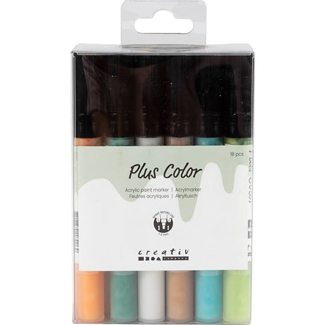 Creativ company https: www.cchobby.nl plus-color-marker-l-14-5-cm-lijndikte-1-2-mm-diverse-kleuren-5-5-ml-18-stuk-1-doos