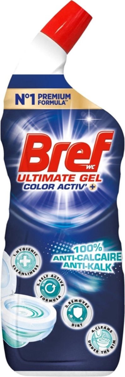 Bref wc - color activ+ - toiletreiniger - gel - anti-kalk - oceaan - 700 ml