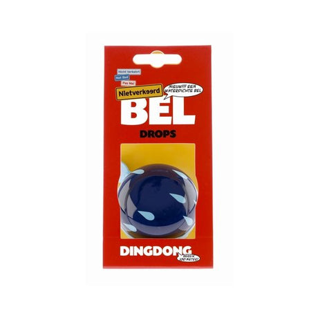 Nv ding dong bel 60mm drops blauw met druppels kaart