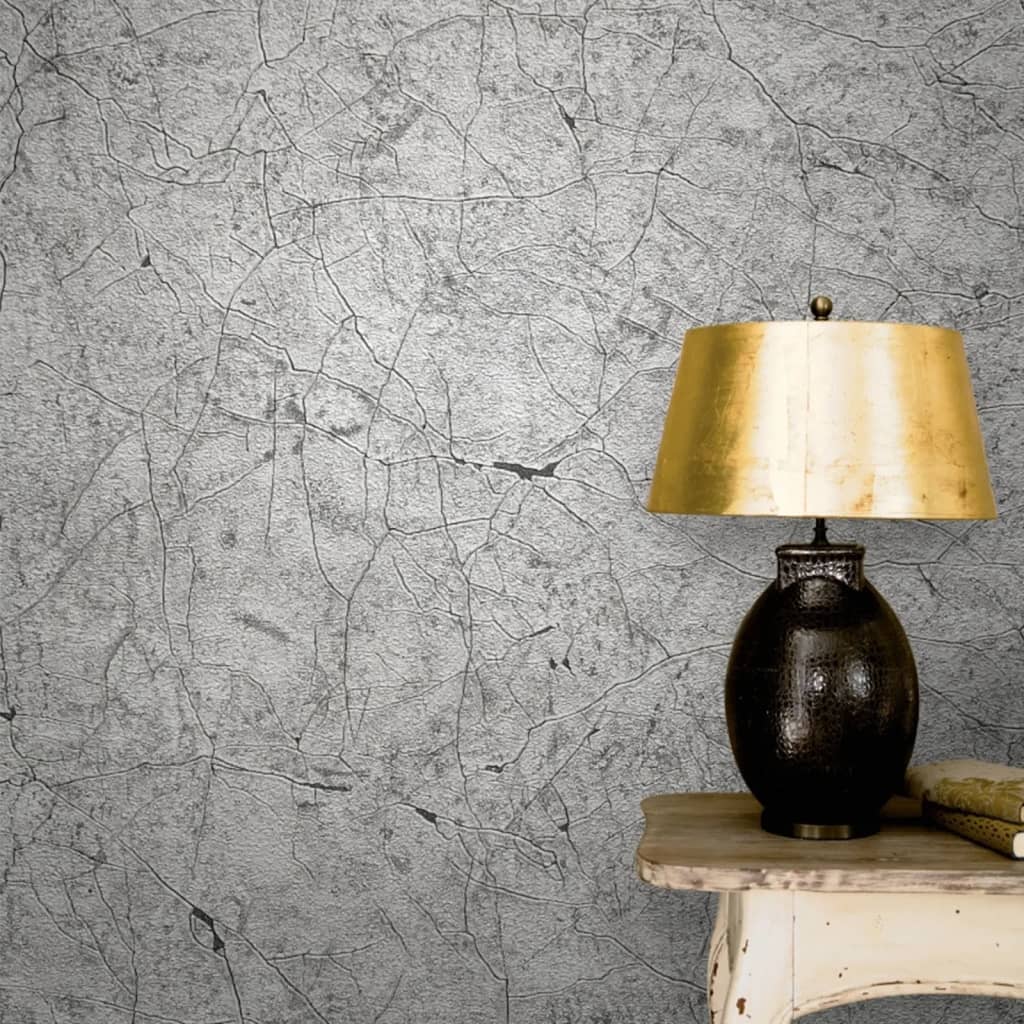 Noordwand Noordwand Behang Vintage Deluxe Stucco Crackle metallic grijs