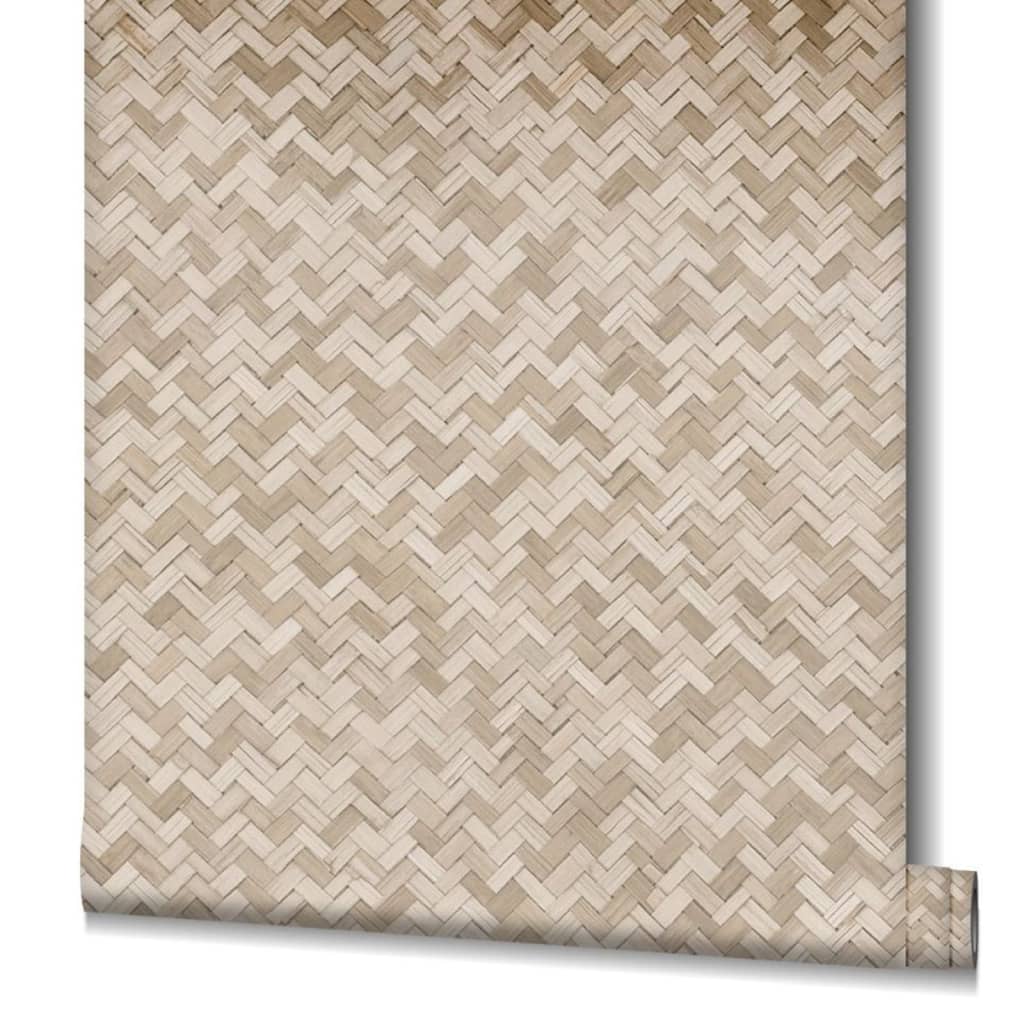 Noordwand behang botanica rattan wickerwork bruin en beige