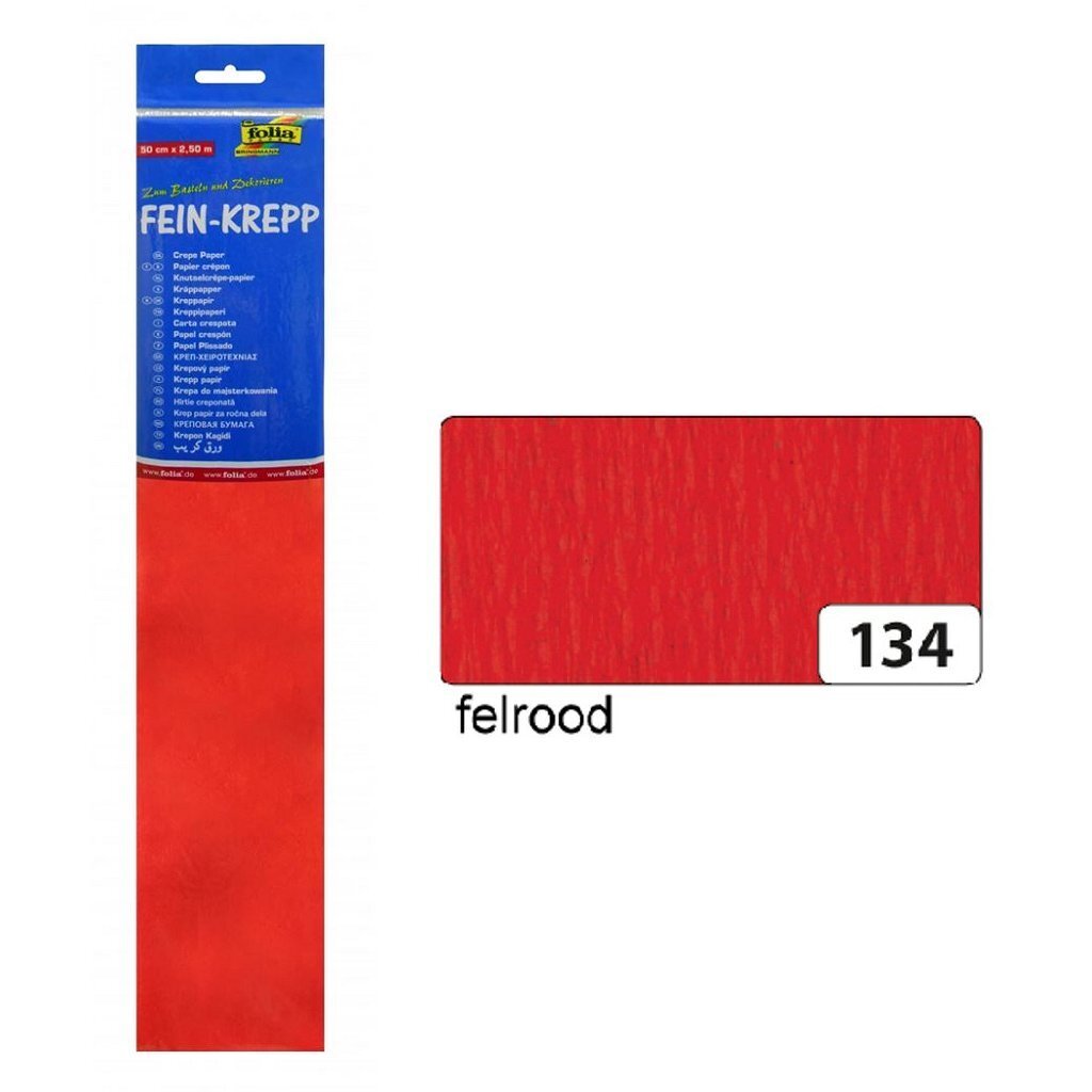 Folia folia fo-822134 crepepapier 50cmx2,5m krimp à 10 vouw rood