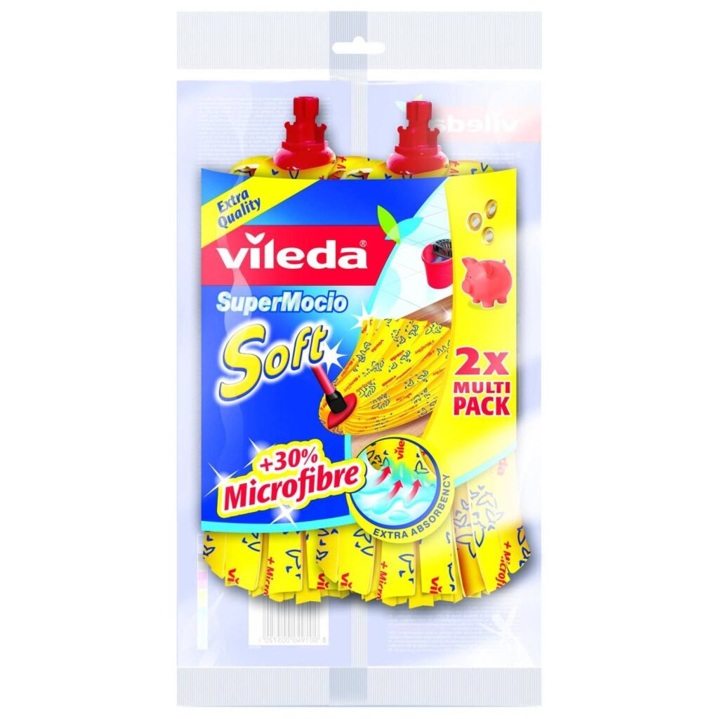 Vileda supermocio soft microvezel-mop 2 stuks