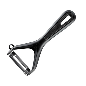 Westmark groente- en aspergeschiller met uitsteker, gentle, roestvrijstalen mes, met mesbeschermer, kleur: zwart, 28022270