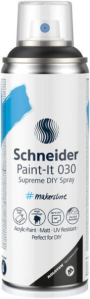 Schneider Schneider S-ML03050001 DIY Spray Paint-it 030 Zwart 200ml Acrylverf