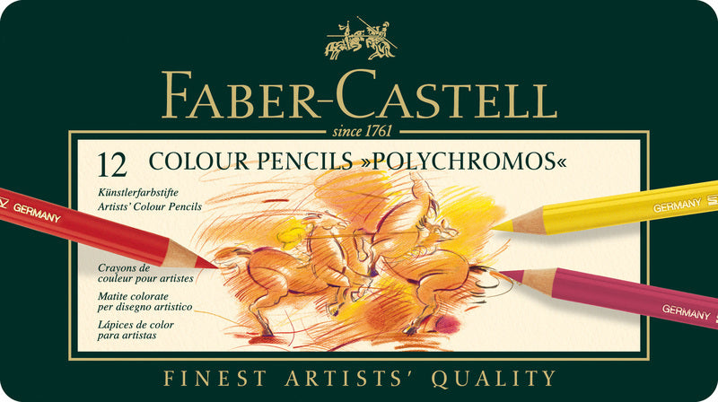 Faber castell faber castell fc-110012 kleurpotlood polychromos 3,8mm kerndikte etui à 12 stuks