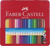 Faber-castell kleurpotloden - colour grip - blik 24 stuks - fc-112423