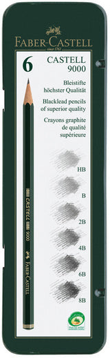 Faber castell faber castell fc-119063 potlood 9000 bliketui a 6 stuks