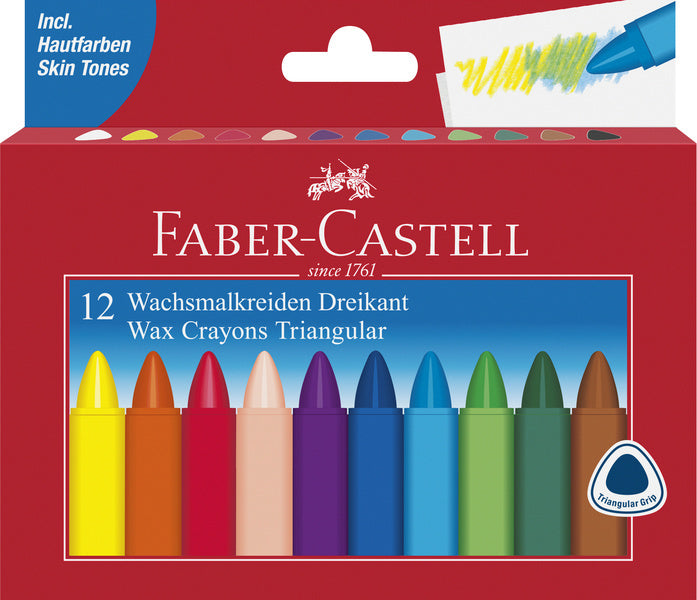 Faber castell faber castell fc-120010 waskrijt driehoek 12 stuks