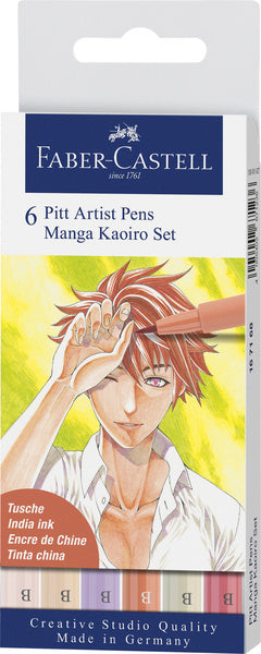 Faber castell faber castell fc-167168 tekenstift faber-castell pitt artist pen manga 6-delig etui kaoiro