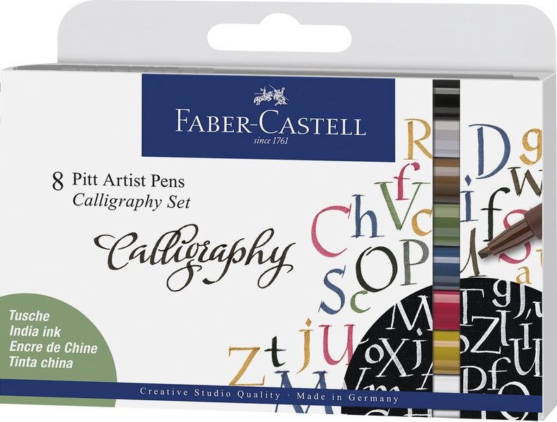 Faber castell faber castell fc-167508 pitt artist pen kalligrafieset 8 pennen