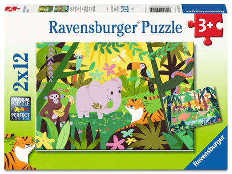 Ravensburger puzzelset animal friends in nature - 2 puzzels van 12 stukjes