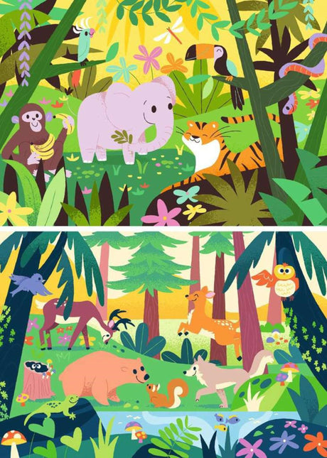 Ravensburger puzzelset animal friends in nature - 2 puzzels van 12 stukjes