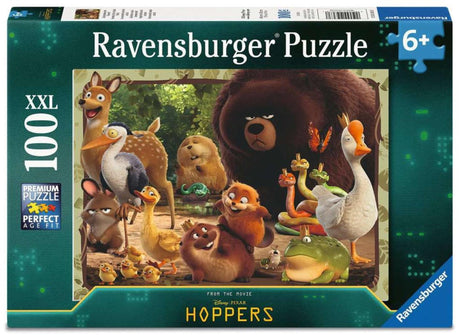 Ravensburger xxl-puzzel hoppers: secrets of the animal world - 100 stukjes