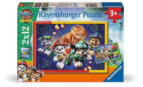 Ravensburger puzzelset paw patrol 3 dino movie - 2 puzzels van 12 stukjes