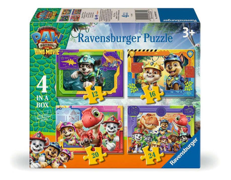 Ravensburger puzzelset paw patrol 3 dino movie - 4 puzzels van 12, 16, 20 en 24 stukjes