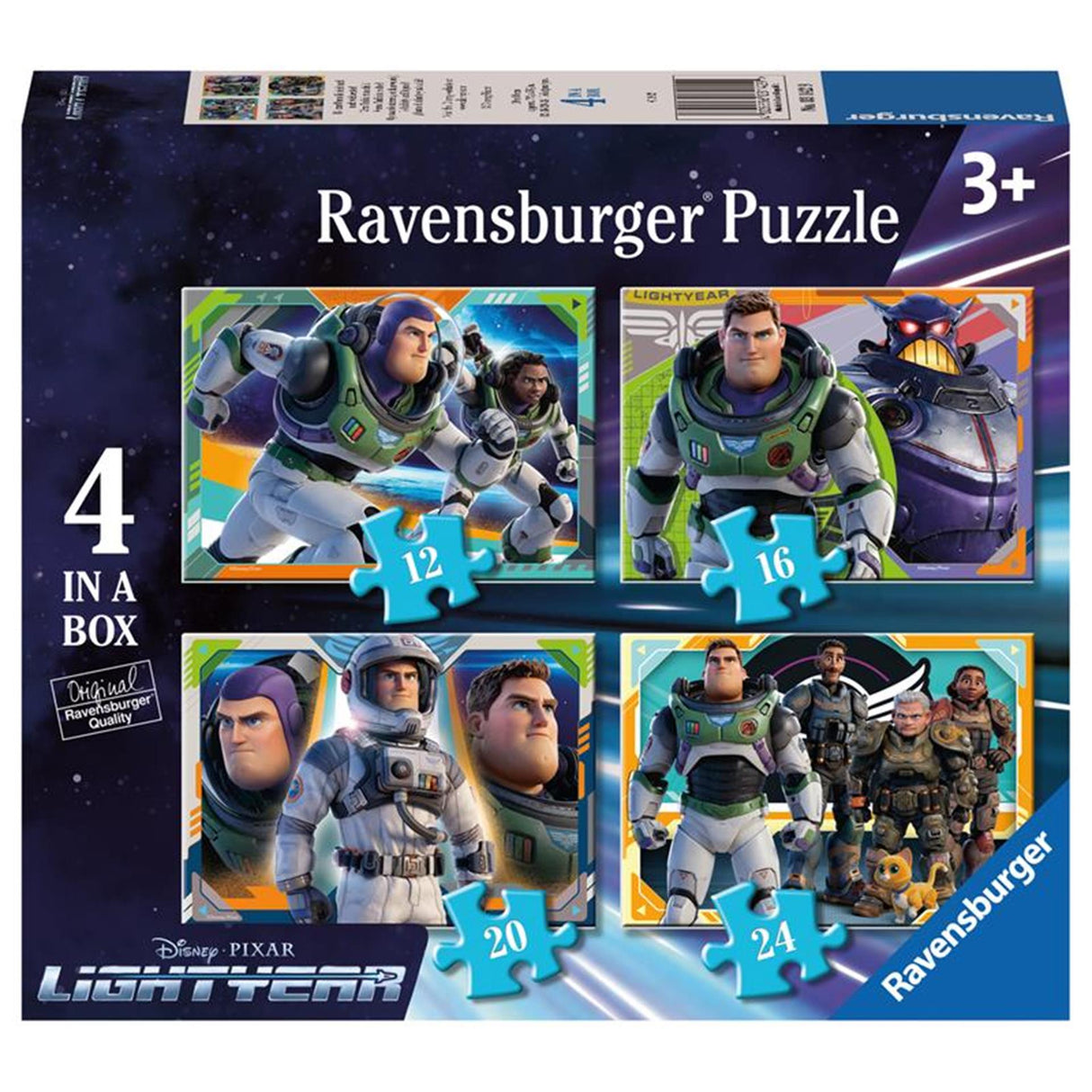 Ravensburger disney lightyear 4in1box puzzel - 12+16+20+24 stukjes - kinderpuzzel