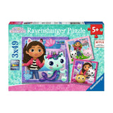 Ravensburger puzzel gabby's dollhouse - legpuzzel - 3x49 stukjes