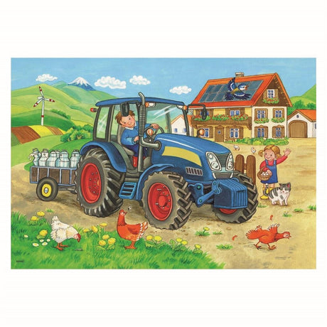 Ravensburger Op de Bouwplaats en Boerderij Puzzel 2x12 stuks