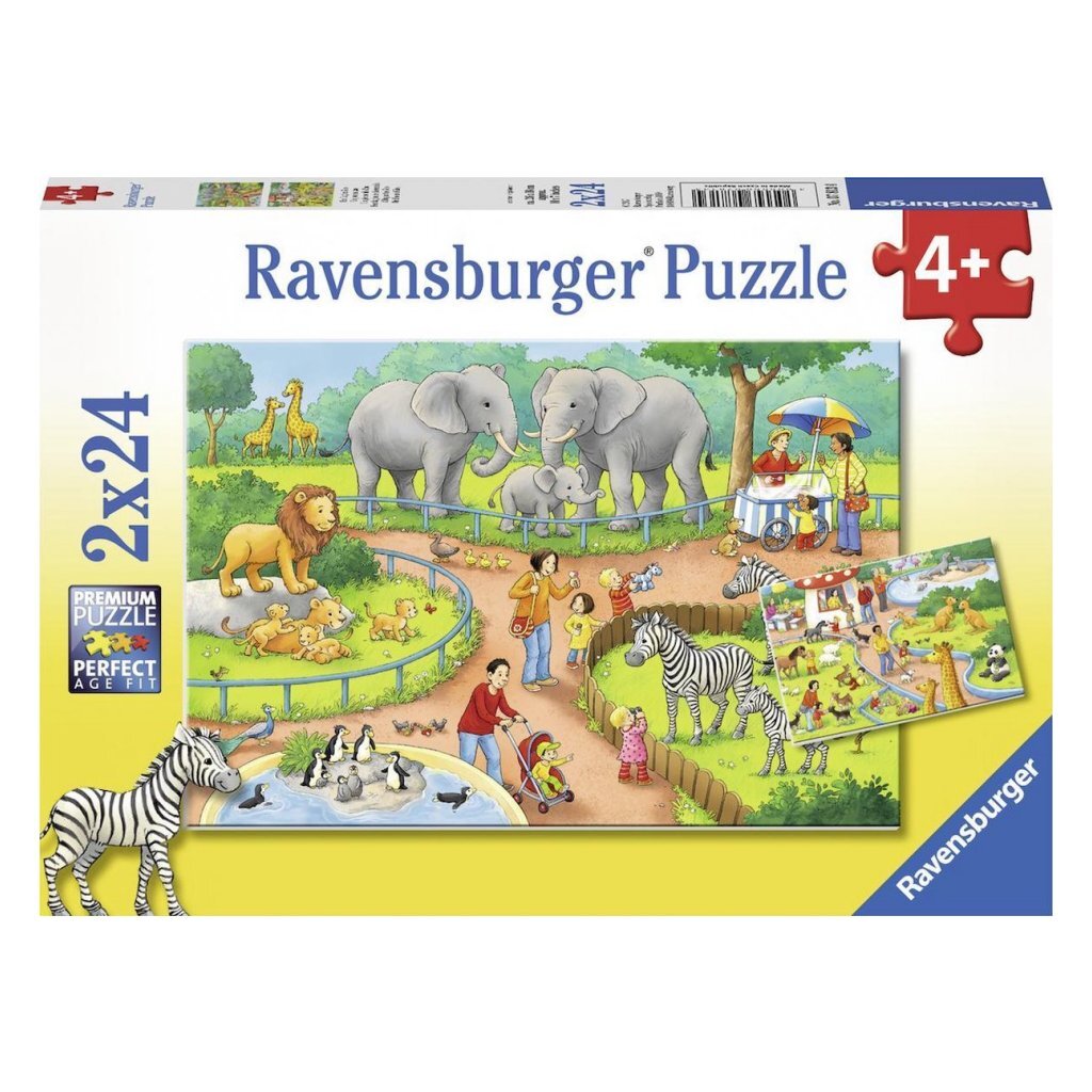 Ravensburger Puzzel Een dag in de Dierentuin 2x24 stuks