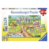 Ravensburger Puzzel Een dag in de Dierentuin 2x24 stuks