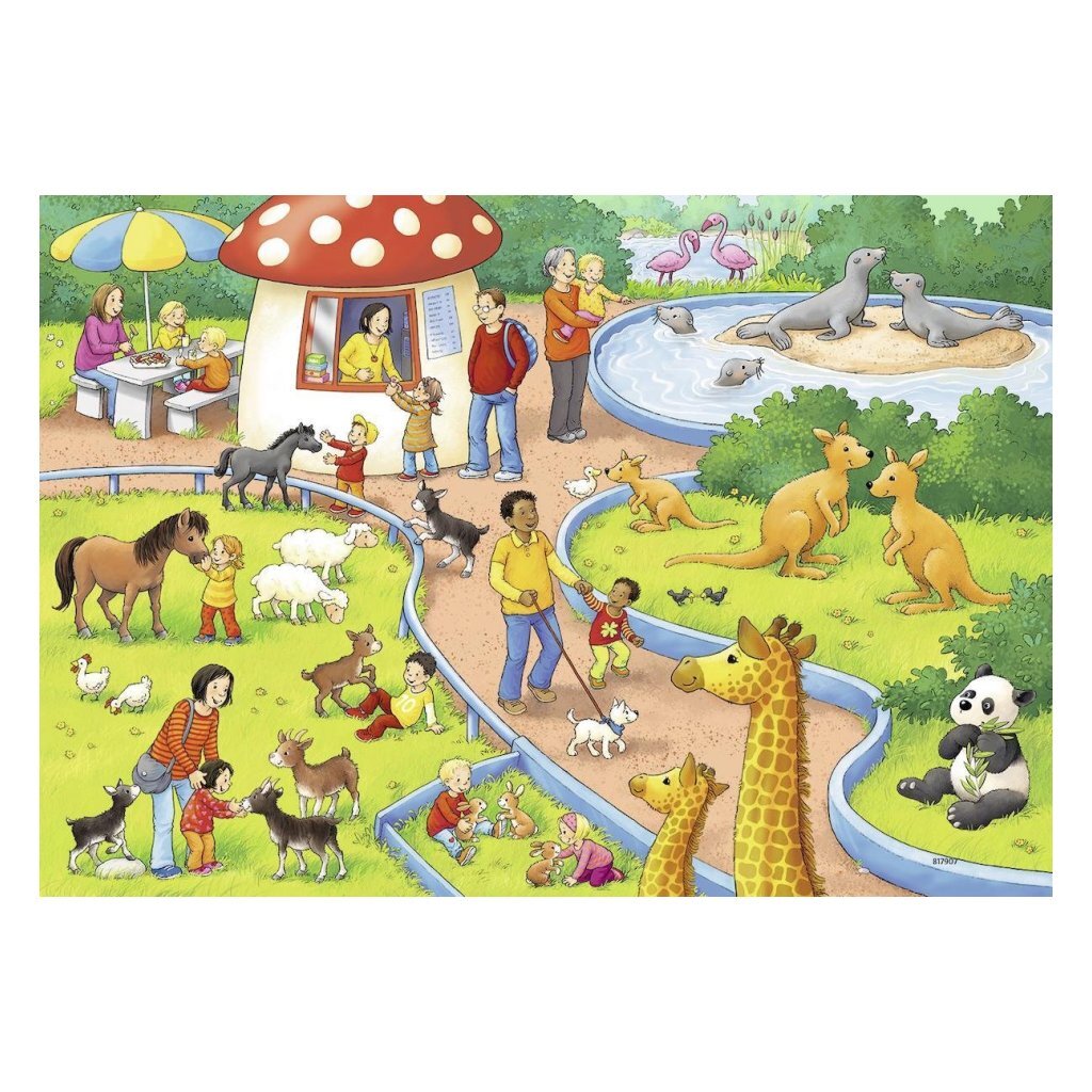 Ravensburger Puzzel Een dag in de Dierentuin 2x24 stuks