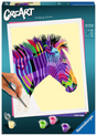 Ravensburger creart zebra - schilderen op nummer voor volwassenen - hobbypakket