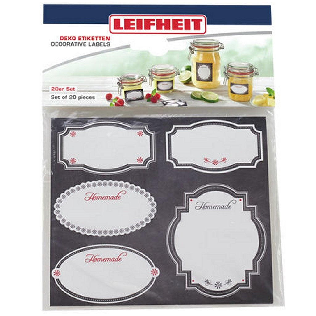 Leifheit leifheit 3218 zelfklevende deco-etiketten 20 stuks zwart wit