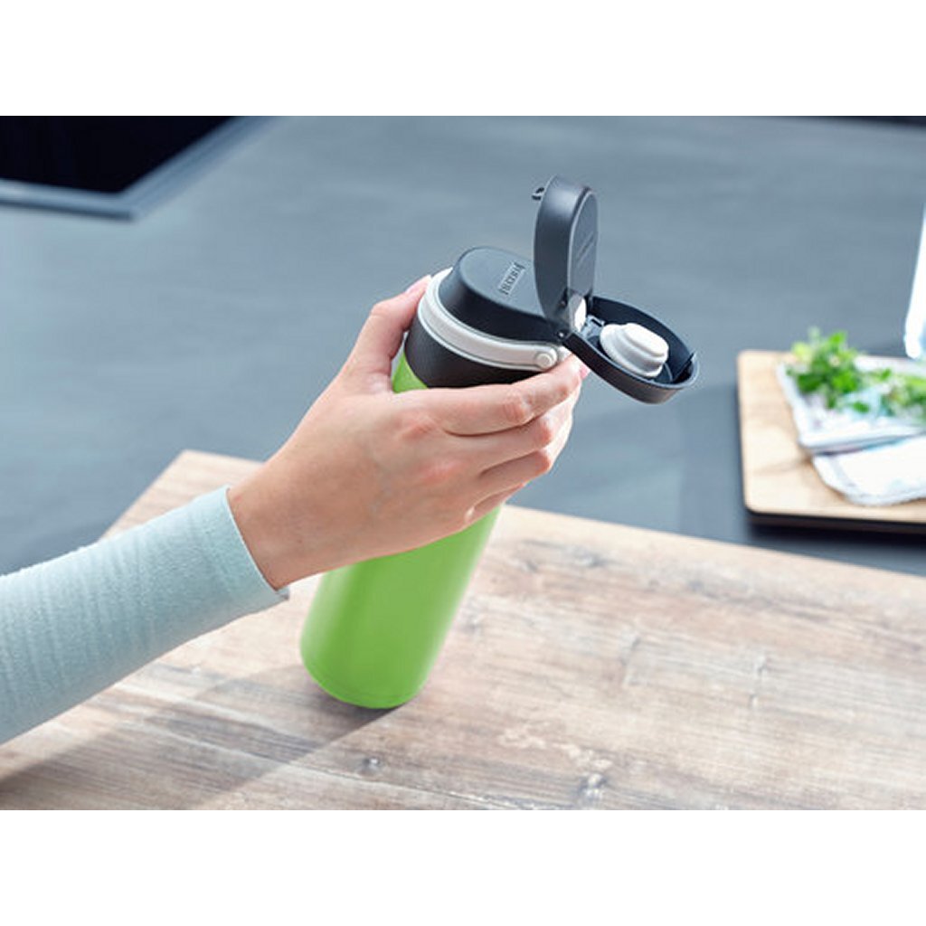 Leifheit thermosbeker flip - 600 ml - rvs - groen