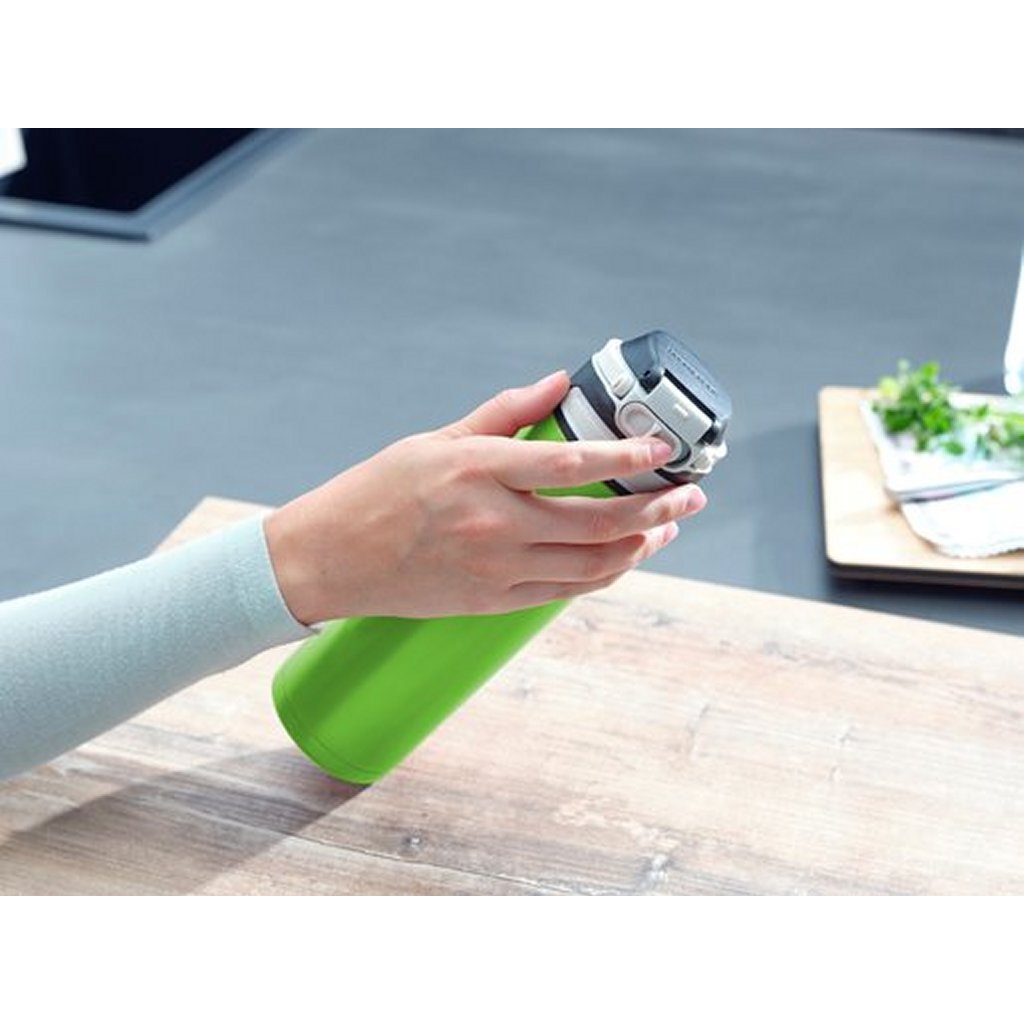 Leifheit thermosbeker flip - 600 ml - rvs - groen