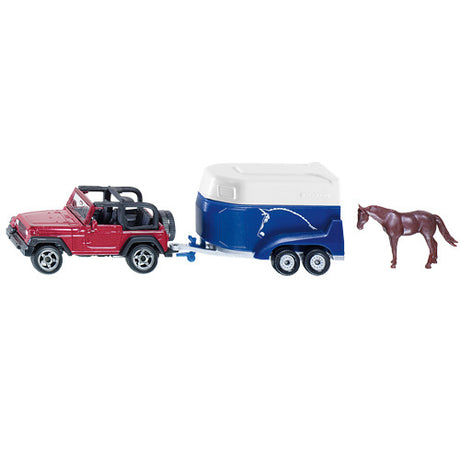 Siku 1651 personenauto met paardentrailer
