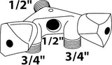 Kirchhoff apparaat-aansluitende wandventieldoppelt, 1 2 et x 3 4 et x 1 2 it, met terugslagklep - 986321113