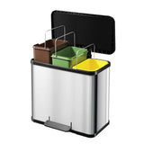 Hailo prullenbak 3 x 9 l zilver, zwart