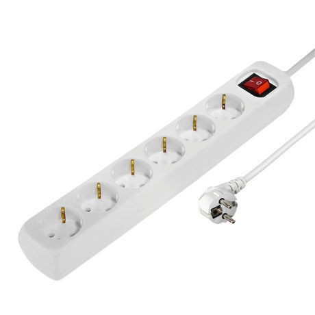 Hama distribution panel 6 sockets with switch child-proof 1.4 m white