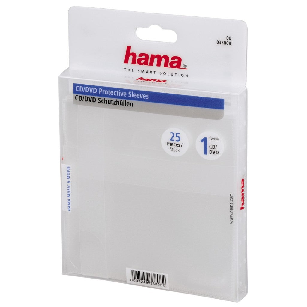 Hama cd dvd paper sleeves 25-pack transparant