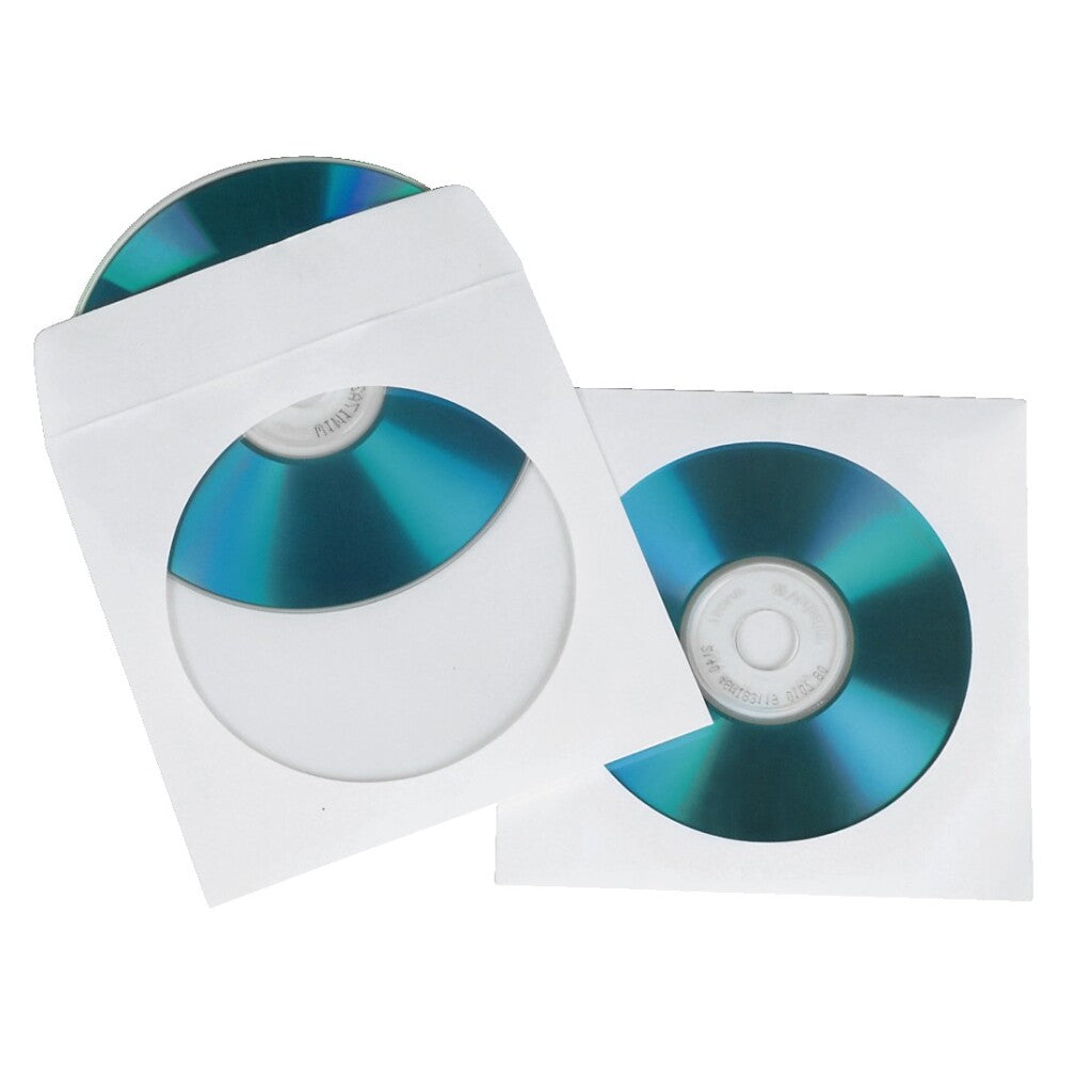 Hama cd dvd sleeves papier wit 50 stuks